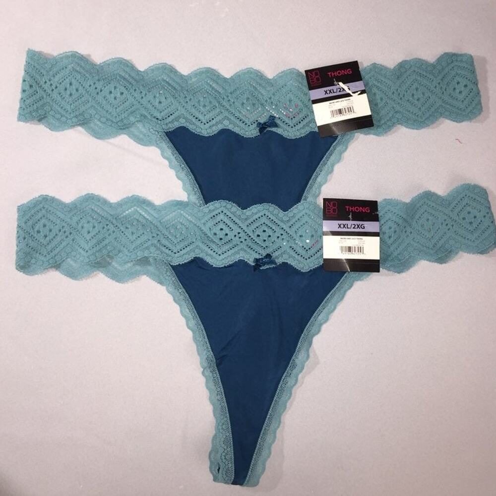 NOBO Lace Thong Women's plus Size 2XL Lot of 2